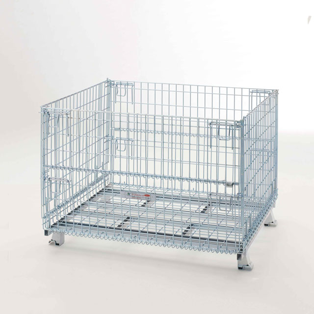 テイモー ボックスパレット1012LM マルチタイプ 60kg スチール 表面/三価クロム電気亜鉛メッキ 最大積載質量1000kg 積載4段まで可 ゲート両開き全開 ( 工場 倉庫 物流 輸送 搬送 保管 輸出 入庫 出庫 部品 管理 整理 仕分け 重量物 産業廃棄物 農業 酪農 穀物 収穫 )
