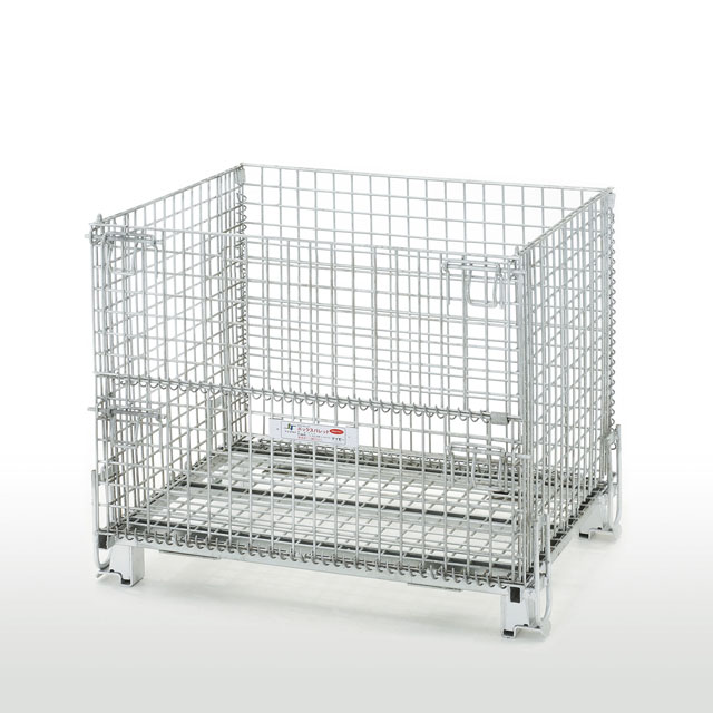 テイモー ボックスパレット810BK スチール 表面/三価クロム電気亜鉛メッキ 段積みブラケット付 54kg 最大積載質量1500kg 積載4段まで可 ゲート全開 ( 工場 倉庫 物流 輸送 搬送 保管 輸出 入庫 出庫 部品 管理 整理 仕分け 重量物 産業廃棄物 農業 酪農 穀物 収穫 )