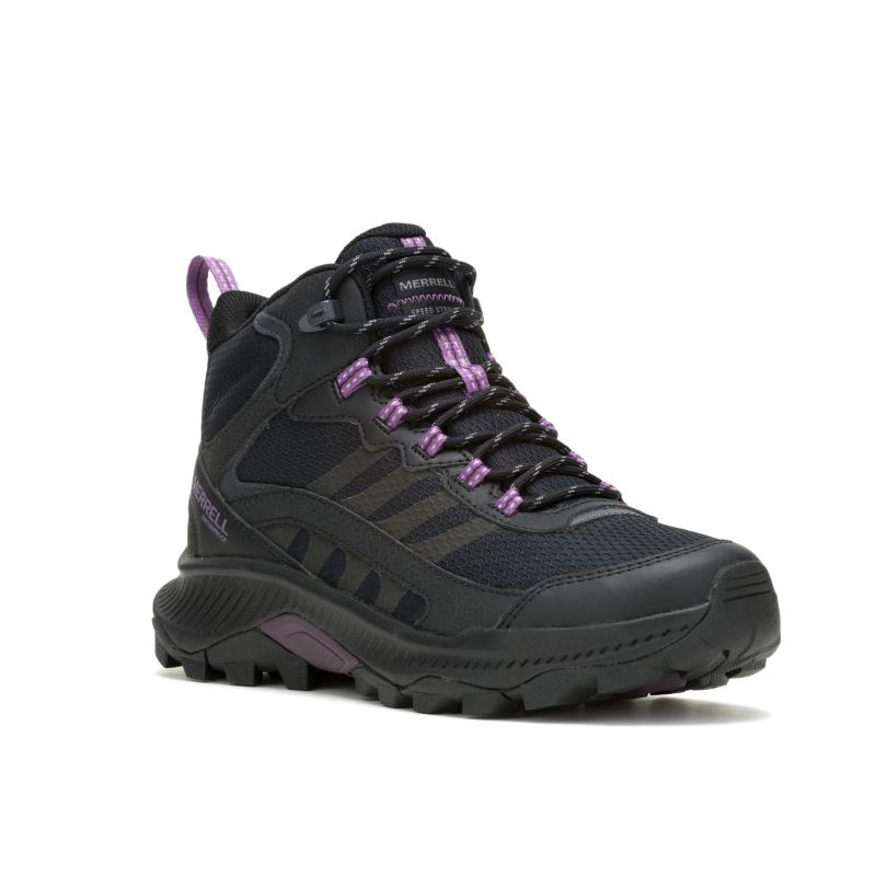 MERRELL(メレル) レディース SPEED STRIKE 2 MID WATERPROOF 防水[メレル] ハイキングシューズ SPEED STRIKE 2 MID WATERPROOF 防水 レディース BLACK 23.5 cm 2E｜pure bliss