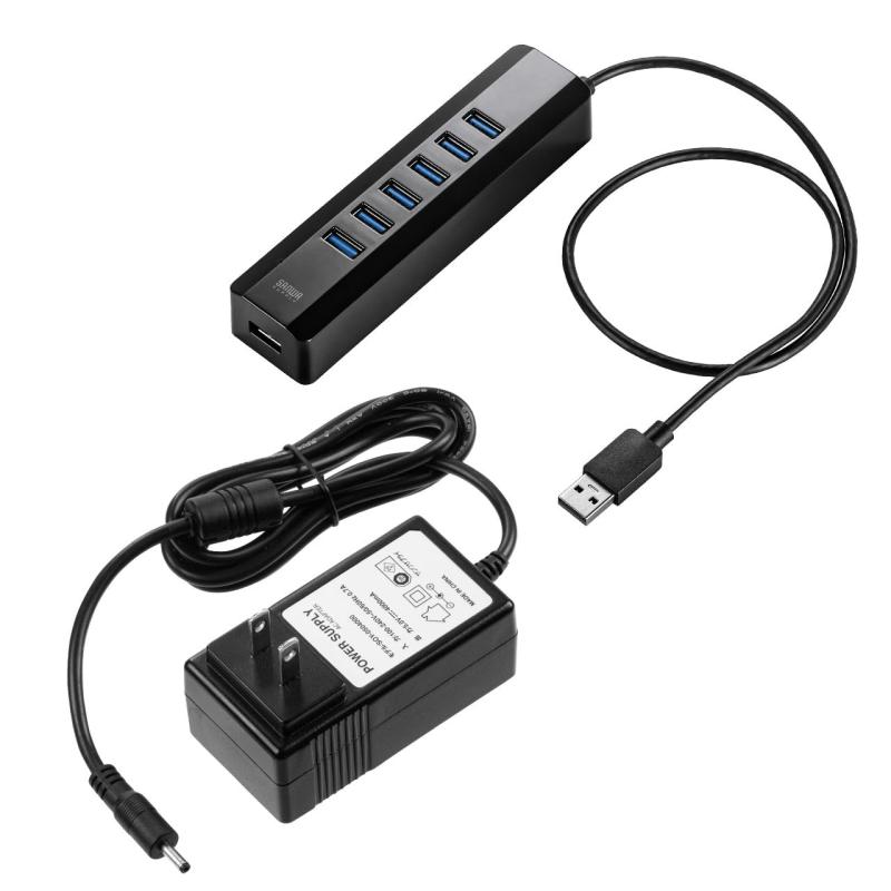 サンワダイレクト USBハブ 400-HUBA23GM/HUB070BK