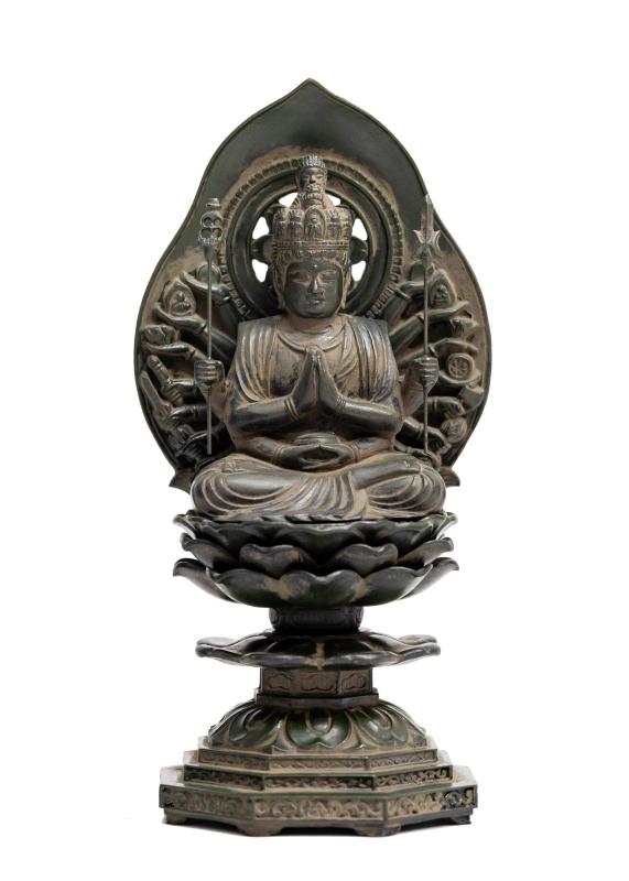 仏像 千手観音菩薩 15.5cm (古美青銅） 仏師：牧田秀雲 原型＿（子年生まれ）十二支守り本尊 干支 高岡銅器(KSせんじゅかんのんぼさつ)｜pure bliss