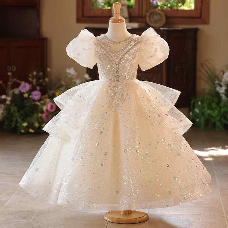 御姫様御召しもの うしろ帯 長袖 ロング 衣装 華燭の典 生まれ落ちる日 寄りあい 掻きならす会 公演服 フォーマル 三鞭酒 白 ポリエステル 混紡 オール時節 可愛らしい キッズ 礼服 花嫁御寮附いてくる