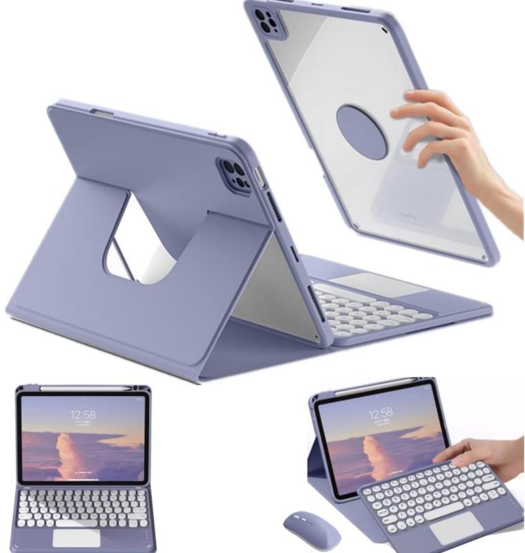 マウス付き iPad Air 11 インチ 2024キーボードケース 縦&横両用 タッチパッド搭載 iPad Air6 （M2）/ iPad Pro11第4 3 2 1世代ケース 360°回転可能 iPad Air4 Air5 キーボード ケース
