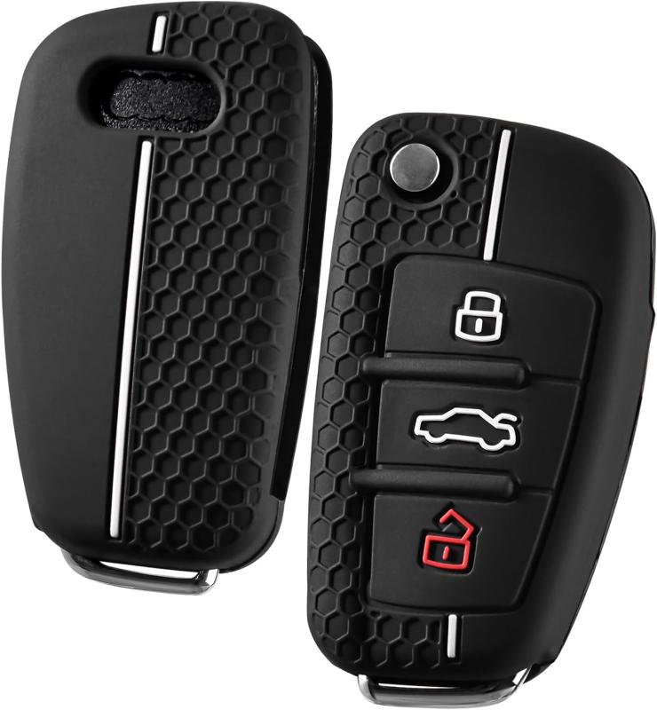OATSBASF アウディ キーケース AUDI 専用 スマートキーケース 高級 TPU 汚れ 滑り傷 防止 A1 A3 Q2 Q3 R8 S3 S6 TT 専用 スタイリッシュ スマートリモコン キーカバー アウディ キーホルダー