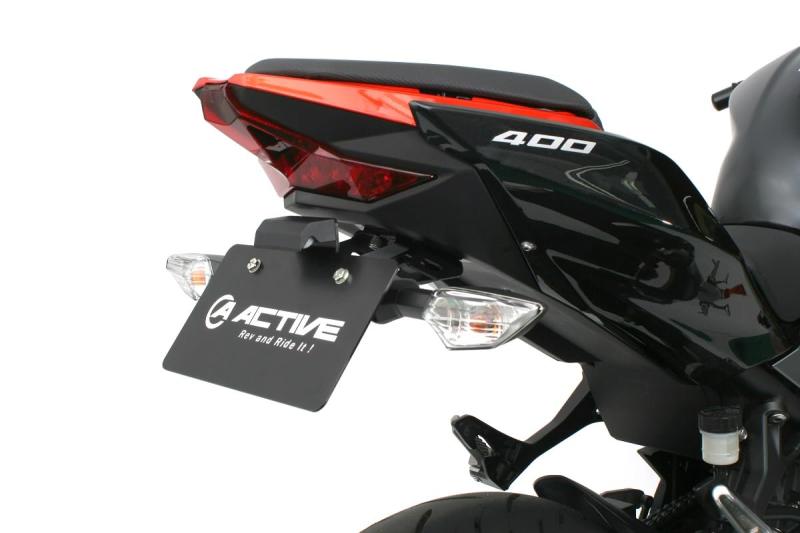 アクティブ(Active) フェンダーレスキット LEDナンバー灯付 ブラック NINJA250/NINJA400/Z250/Z400 1157089｜pure bliss