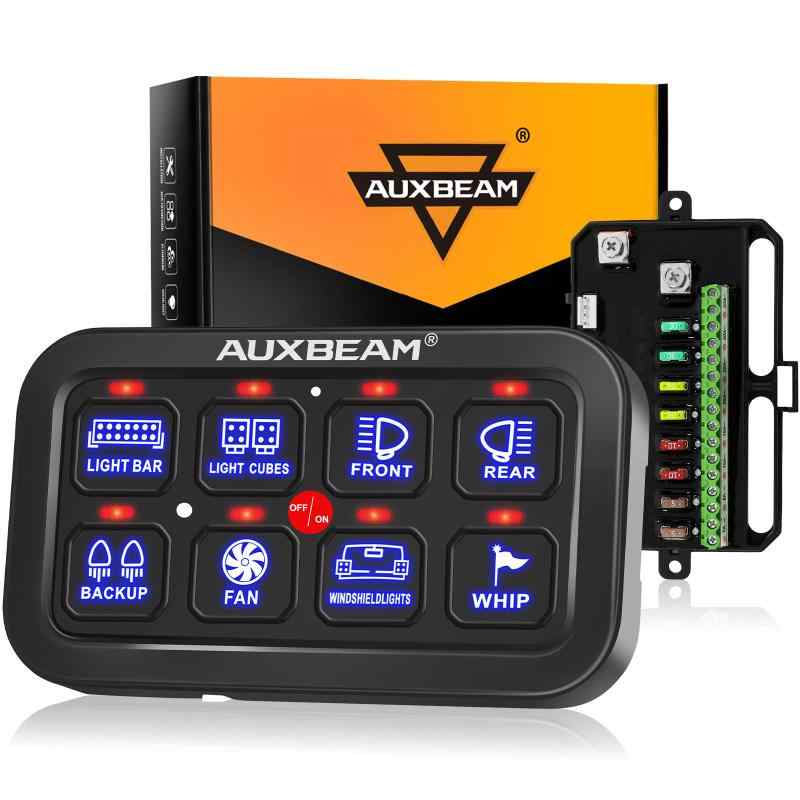 Auxbeam 6ギャングスイッチパネル 自動調光可能 LED オンオフ カースイッチパネル 電子リレーシステム 回路制御ボックス LEDタッチスイッチボックス ユニバーサル トラック ATV UTV ボート マリ｜pure bliss