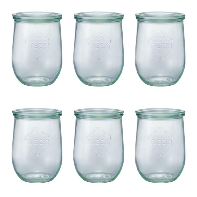 WECK キャニスター ガラスキャニスター 保護すること入れもの 保護すること瓶 WE-745 (Tulip Shape 1000ml 6個書き割り)