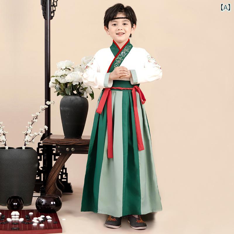 本格 漢服 子供 男の子 女の子 国学 伝統 古風 古装 演出服 ダンス衣装 舞台衣装 発表会衣装 書童服 三字経 弟子規 中国風 長袖 春 ウサギ毛 かわいい 安全 クラシック