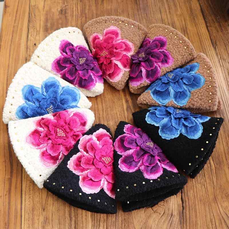 フィッシャーマン帽 レディース 秋冬 エスニック 刺繍 花柄 折りたたみ 暖か 快適 丸頂 短檐 黒 ベージュ ピンク 普段使い おしゃれ 女性向け 保暖 帽子