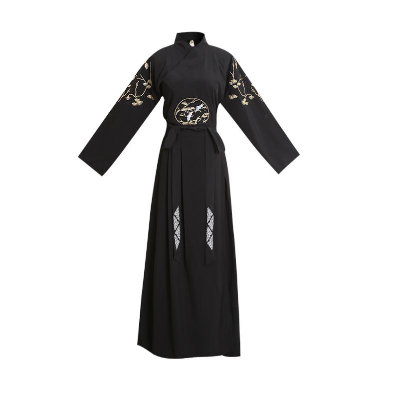 中山服 メンズ 中国風 漢服 かっこいい レトロ 武侠風 舞台衣装 パフォーマンス衣装 演劇服 学生公演 グループユニフォーム 大きいサイズ セット 黒 綿 夏