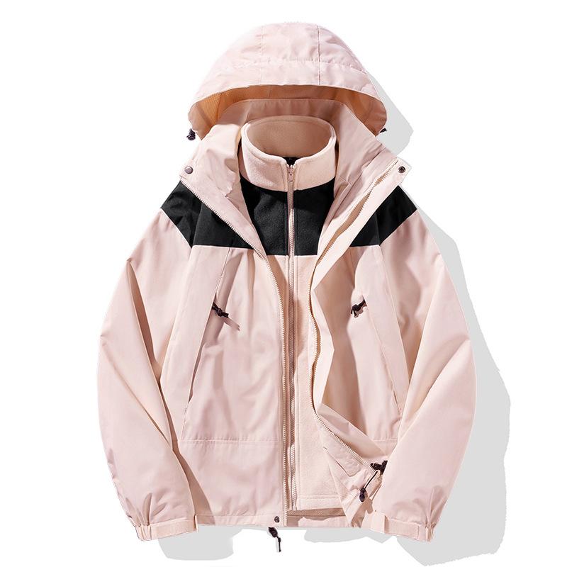 ジャケット メンズ レディース フード付き 着脱式 防風防水 アウトドア 登山 厚手 長袖 ポリエステル 冬 ブラック アイボリー ピンク ゆったり 普段使い