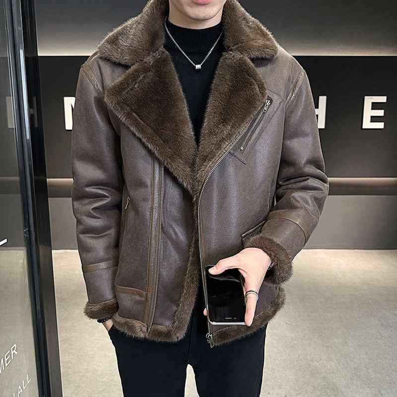 コート レディース ファー一体 超短丈 長袖 ラペル フレアスリーブ 大きめサイズ 冬 アウター ダークブラウン シェニール混 スパンデックス カジュアル エレガント 私服 お姉さん風｜pure bliss