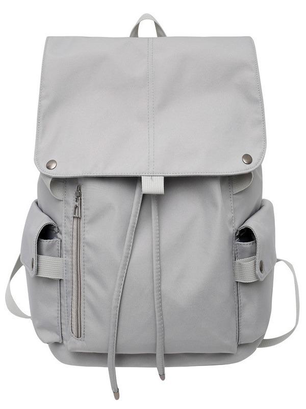 リュックサック メンズ レディース 大学生 高校生 キャンパス フラップ 無地 防水 ナイロン PC対応 15インチ 普段使い アーバン シンプル 大容量 クッション ショルダー ステッチ 黒 緑 灰 春