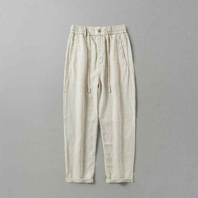 パンツ メンズ 春 リネン レイヨン 混紡 ワイド ルーズ ロングパンツ 中腰 ドローストリング ボタン 開き 薄手 無地 通気性 吸湿速乾 洗濯機対応 カジュアル 普段使い ストレート レッグ 切り替え コントラスト ネイビー グレー|pure bliss
