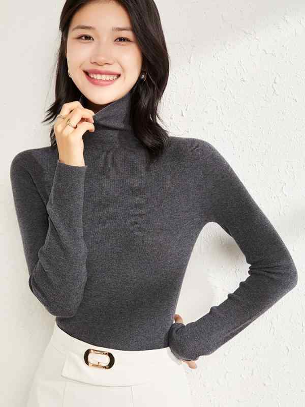 編み物 レディース 長袖 無仕立てもの ホールガーメント ハイネック 堆堆領 薄っぺら 肋筋 きつい カットソー 下着類 伸ばすこと 無地 事務室 心地よい 通い