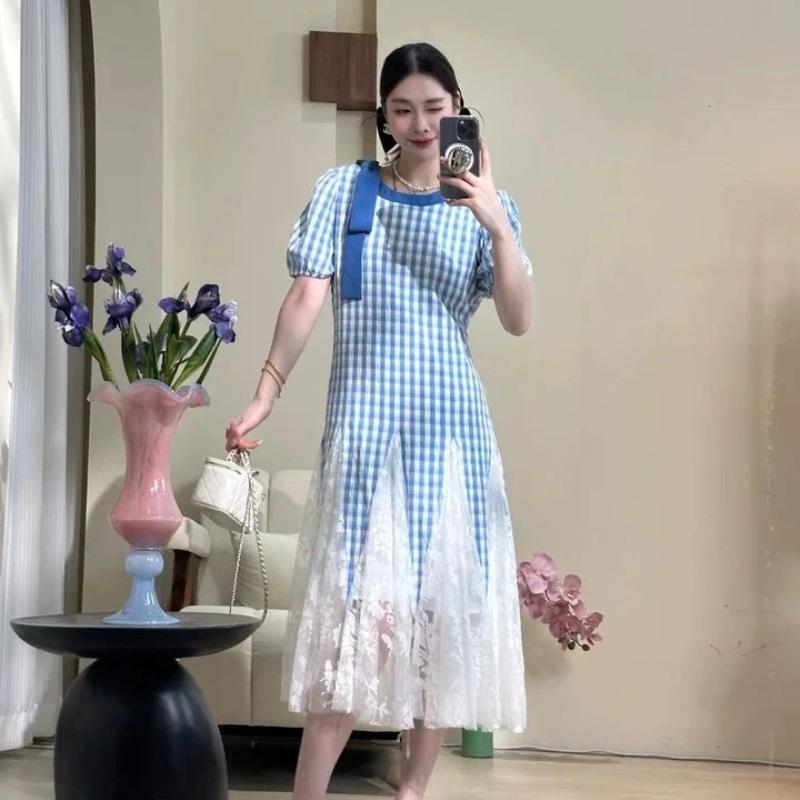 衣裳 レディース 春夏 ロング衣裳 A伝達ルート マキシ丈 半袖 パフ衣袂 労働者の一団のど首 御機嫌酉の方角 うつり変わり メッシュ 透かし彫り柄 読み合わせる シアー 女子らしい 雅びやか 好いたらしいめ 青碧