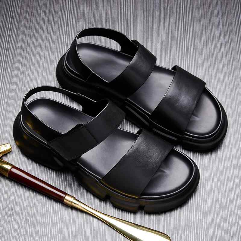 サンダル メンズ 炎節サンダル 厚底  防滑 面チャック コンフォート 心地よい 運動競技 砂浜サンダル 黒いこと カーキ