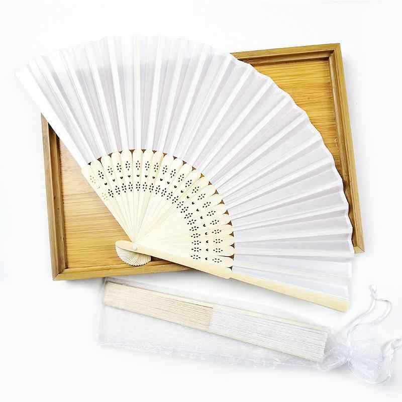 扇子 無地 折りたたみ 21cm シルク調 竹製 扇 うちわ 結婚式 DIY 手作りペイント 用途多数 中国風 シンプル 15色展開｜pure bliss