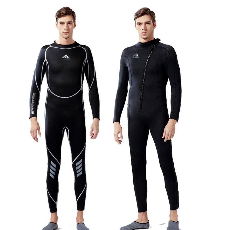 潜水服 メンズ レディース 3mm ウェットスーツ フルスーツ 長袖 連体 裏起毛 防寒 保温 サーフィン シュノーケリング フィッシング スノーケリング フードなし ダイビング｜pure bliss