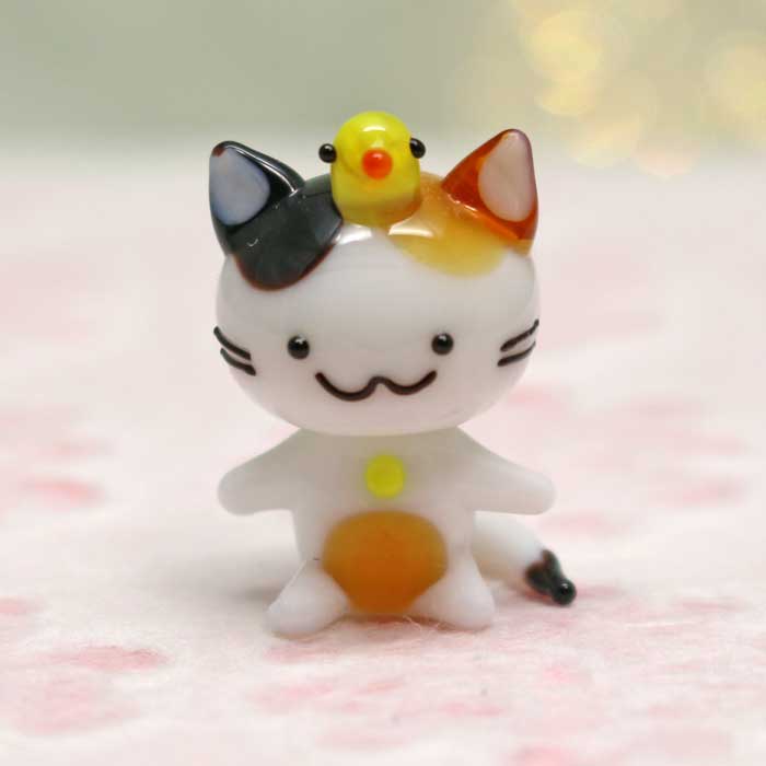 休日の酔っ払い猫　ガラス細工　ミニチュア 楽天市場】ガラス細工 酔っ払いな三毛猫(ビール) ネコ 猫 ねこ