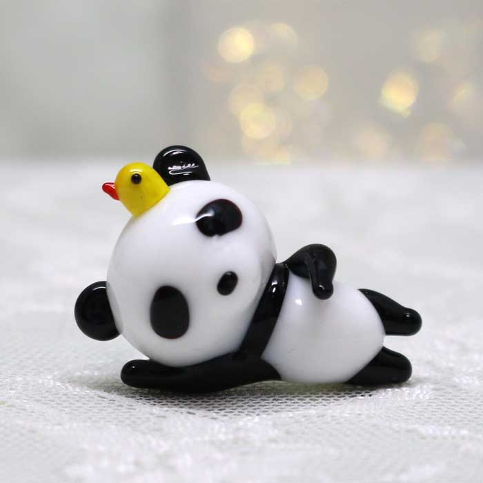 パンダ　ガラス細工　ミニチュア 動物園 おみやげ パンダグッズ ガラス細工 動物 ミニチュア 置物