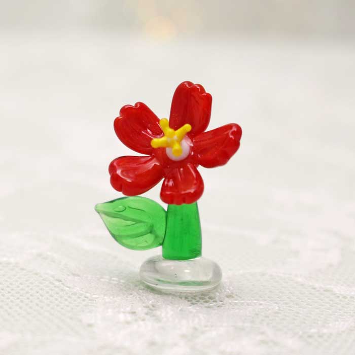 花　ガラス細工　ミニチュア ガラス細工 ミニチュア 雑貨 置物 花飾り テラリウム 花【ゆり