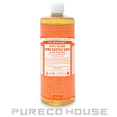 ドクターブロナー(Dr.Bronner's)マジックソープティーツリー945ml（オレンジ）(レフィル)【メール便は使えません】