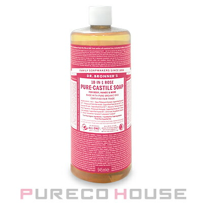 ドクターブロナー(Dr.Bronner's)マジックソープローズ946ml(レッド)(レフィル)【メール便は使えません】