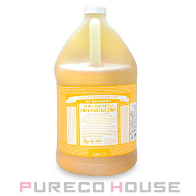 【送料無料】ドクターブロナー(Dr.Bronner's)マジックソープシトラスオレンジ3785ml（薄黄色）(レフィル)☆BIGサイズ！【同梱不可】【メール便は使えません】