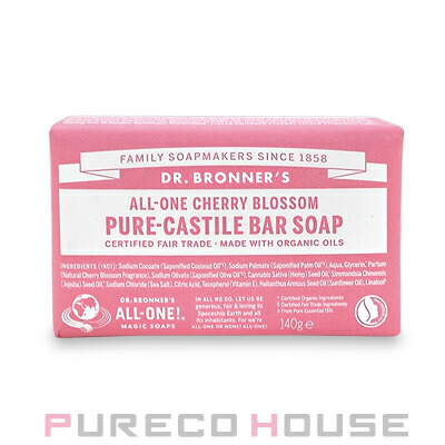 ドクターブロナー(Dr.Bronner's)マジックソープバー（固形石鹸）140gチェリーブロッサム【メール便は使えません】