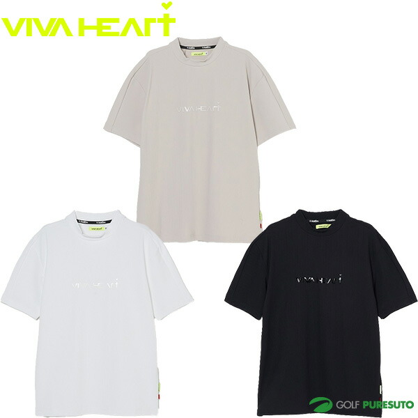【最大2,000円OFFクーポン配布！14日20：00～17日 09：59限定！】 ビバハート 半袖 モックネックシャツ ナイロンテレコ メンズ 011-23344 トップス ゴルフウェア 2025年春夏モデル VIVA HEART 春夏ウェア