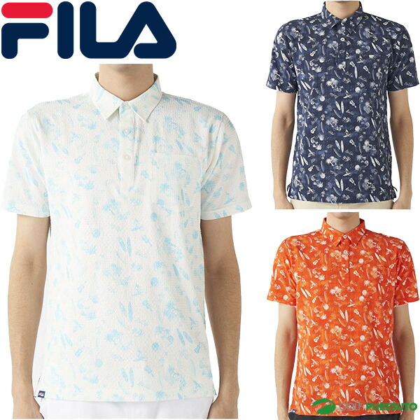 【最大2,000円OFFクーポン配布！4日20：00～10日 01：59限定！】 フィラ ゴルフ 半袖 ポロシャツ TS 柄 メンズ 745-614 トップス ゴルフウェア 2025年春夏モデル FILA GOLF 春夏ウェア 745614