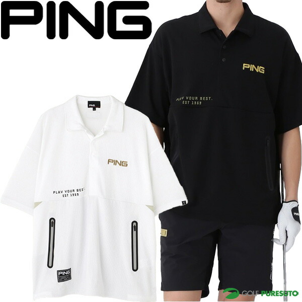 【最大2,000円OFFクーポン配布!4日20:00~10日 01:59限定!】 【500円OFFクーポン配布中】ピン ゴルフ 半袖 ポロシャツ 涼風 SUZUKAZE メッシュ調ジャージ メンズ 621-5160691 ゴルフウェア アパレル PING GOLF 2025年モデル トップス