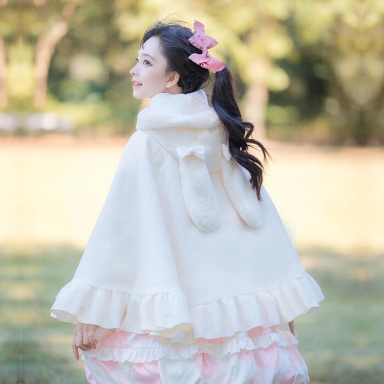 楽天市場】Lolita系 ロリータ ポンチョ コート ケープ コート 無地