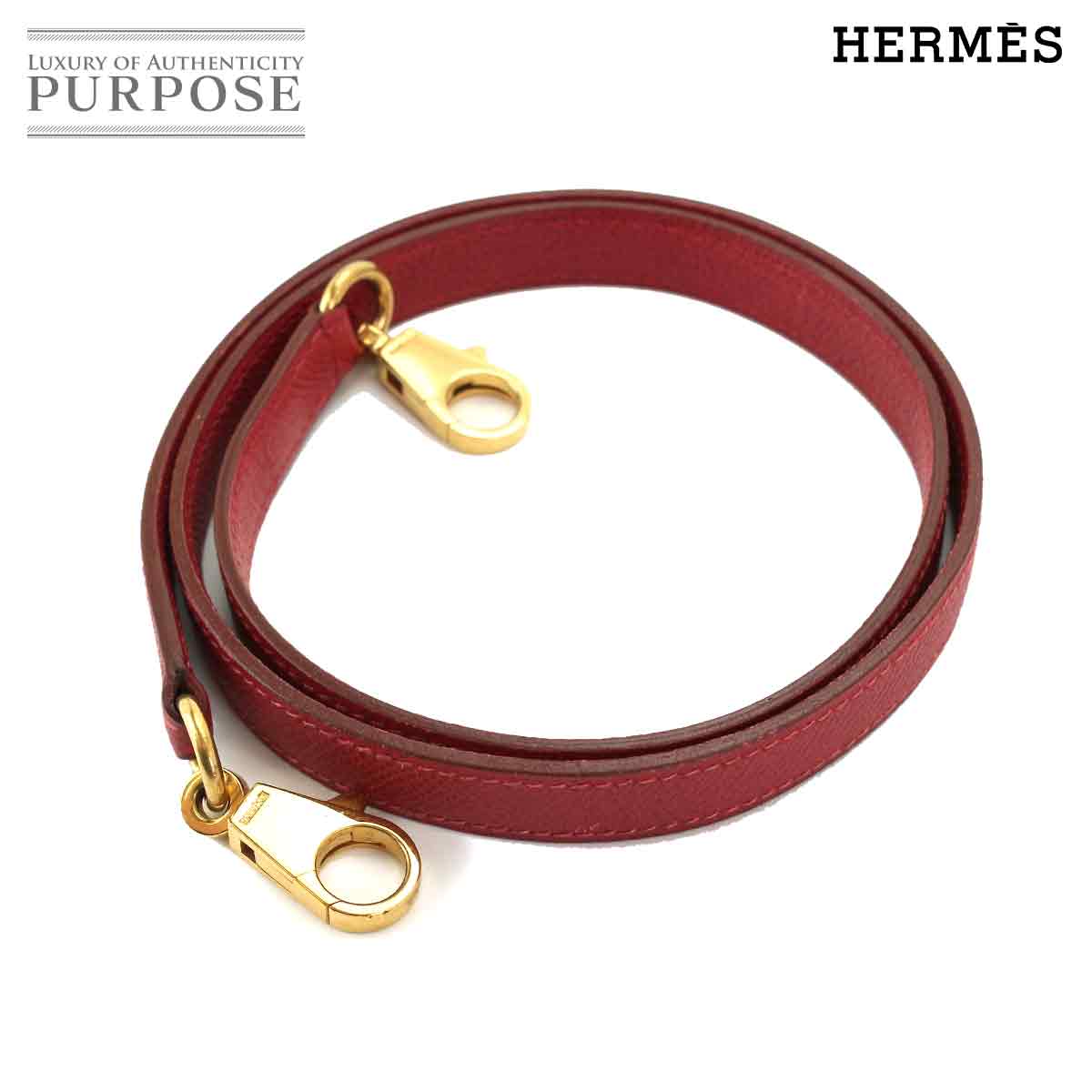 エルメス HERMES 肩肉 同盟罷工一回り クシュベル 赤いこと ゴールド 金具 【中古】