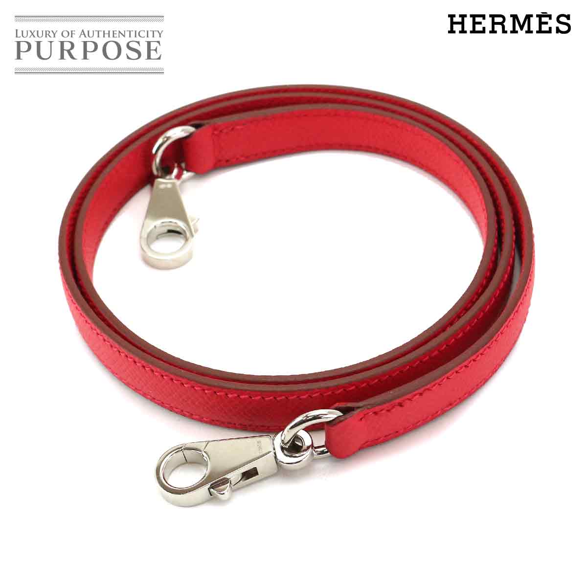 【未当て嵌める 見せびらかす品】 エルメス HERMES ケリー用 肩肉 同盟罷工一回り エプソン ローズエクストリーム しろがね色 金具 【中古】