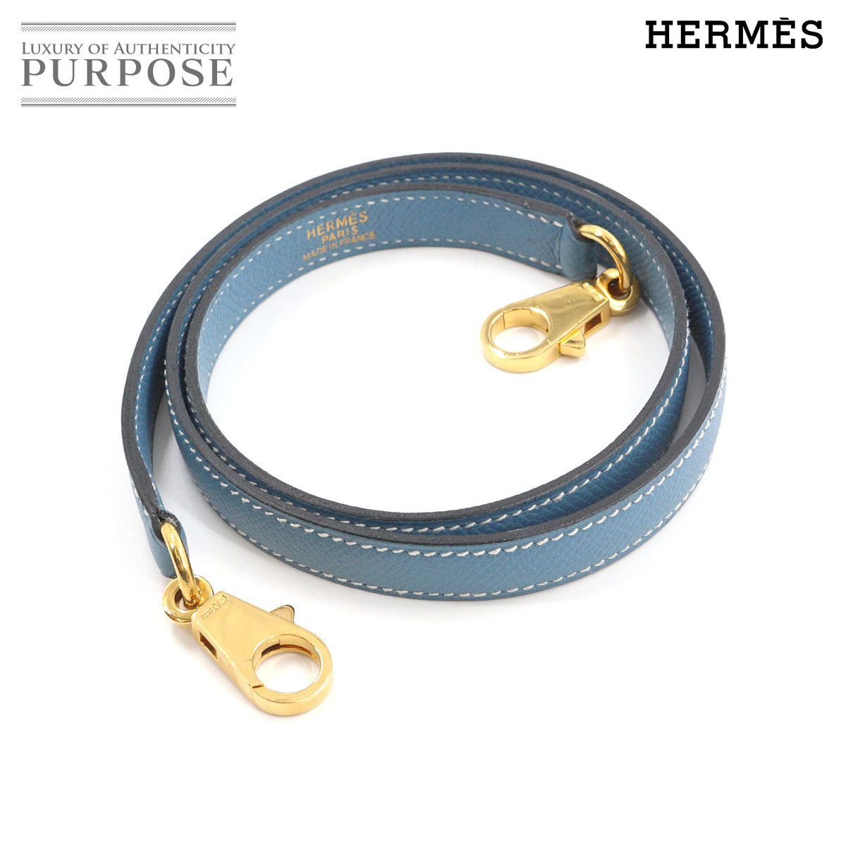HERMES - エルメス HERMES ショルダーストラップ ケリー用 ボリード用 トリヨンクレマンス ブラック ゴールド ユニセックス 送料無料【中古】 z4268 HERMES - エルメス HERMES ショルダーストラップ ケリー用