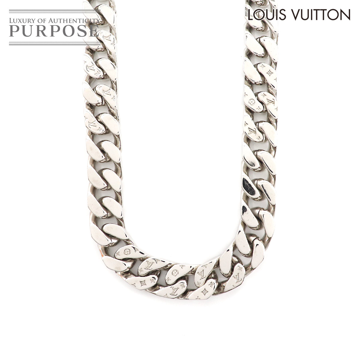 ルイ ヴィトン Louis Vuitton コリエ 金属 Lvチェーンオオヤマネコ 頸飾り Ag M672 佩物 Collier Lv Chain Links 中古 ルイ ヴィトン Louis Vuitton コリエ メタル Lvチェーンリンクス ネックレス シルバー M672 アクセサリー Lv モノグラム 喜平 中古 ブランド