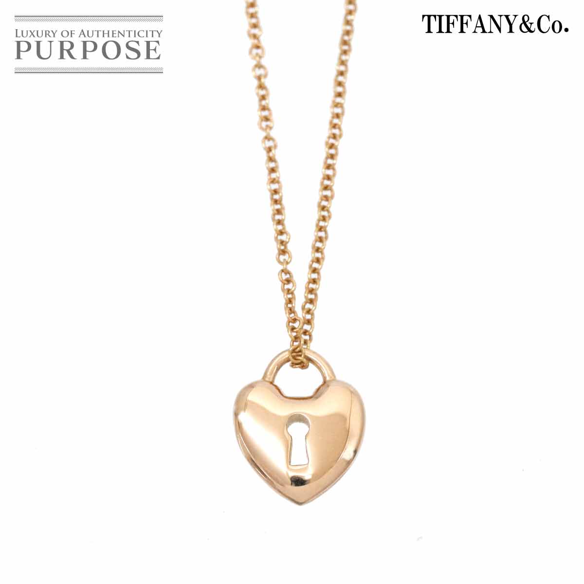 新品仕上げ ティファニー Tiffany Co ロックハート ネックレス 41cm K18 Pg ピンクゴールド 750 鍵 キー Lock Heart Necklace 中古 Psicologosancora Es