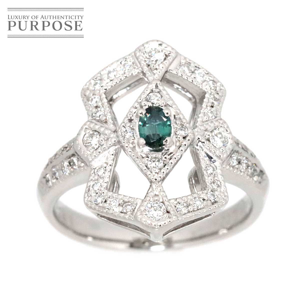 リング アレキサンドライト ダイヤ Pt プラチナ 指輪 Alexandrite Ring ...