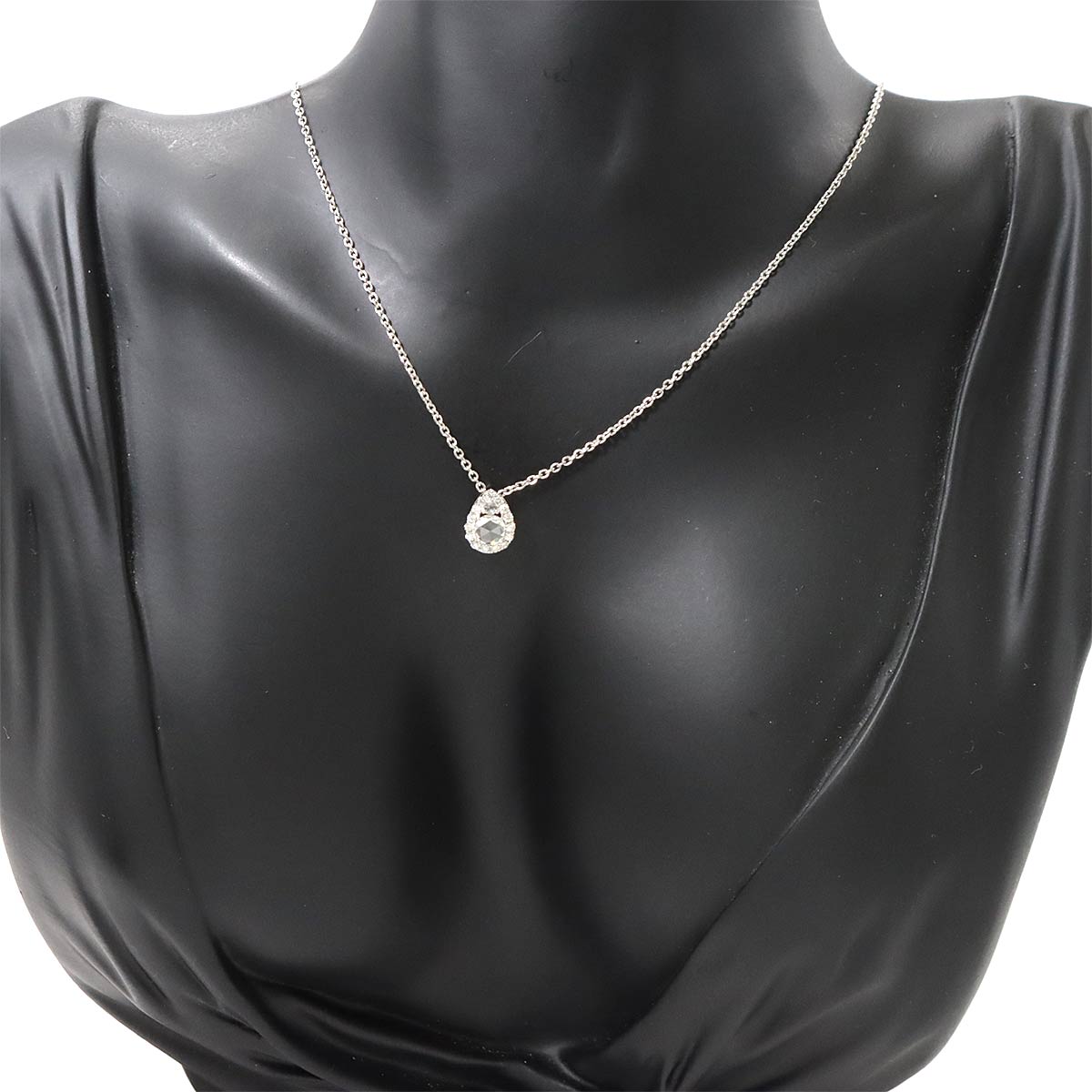 ダイヤ K18 WG Diamond 45cm ネックレス 750 ホワイトゴールド 
