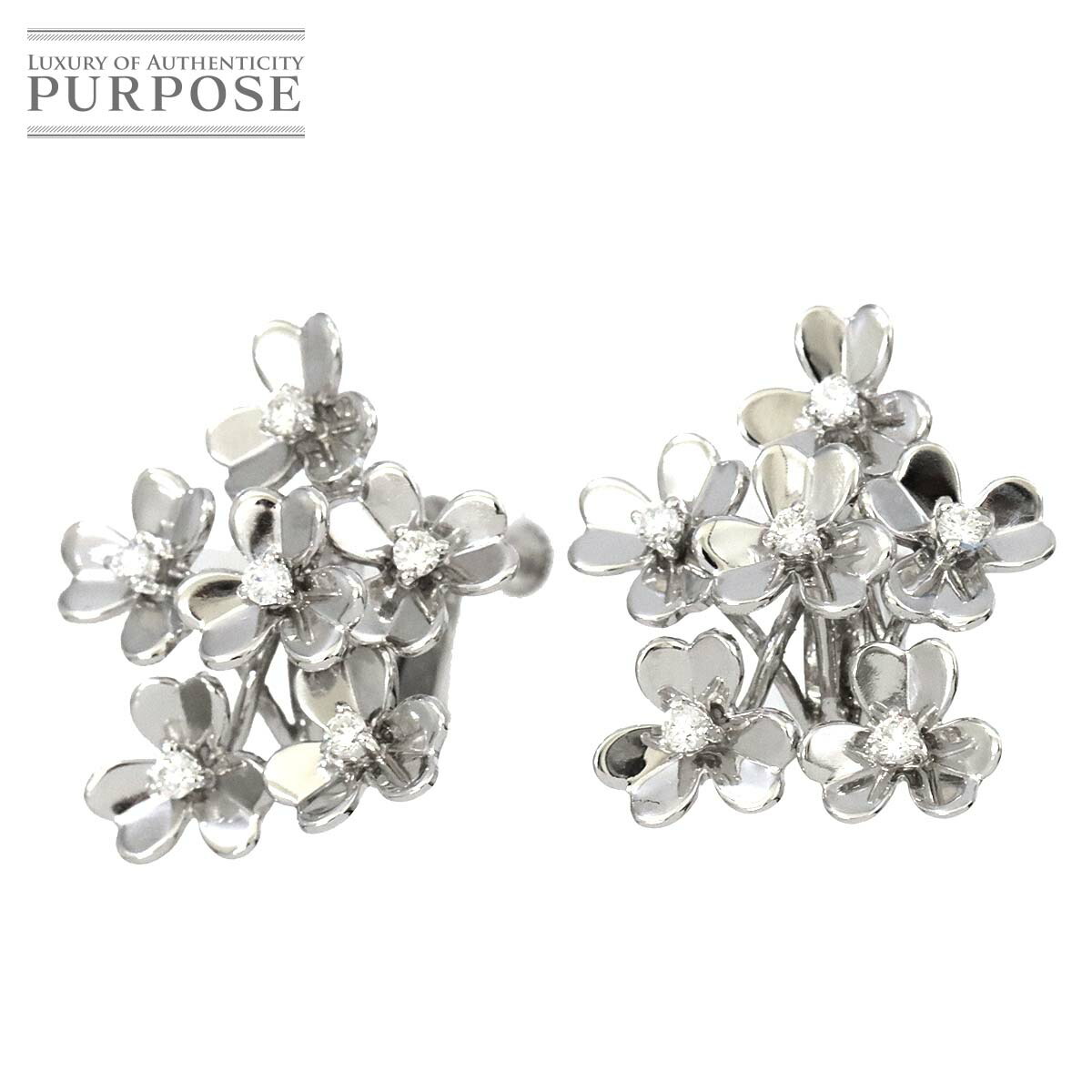 K18 WG.Stud earring diamond