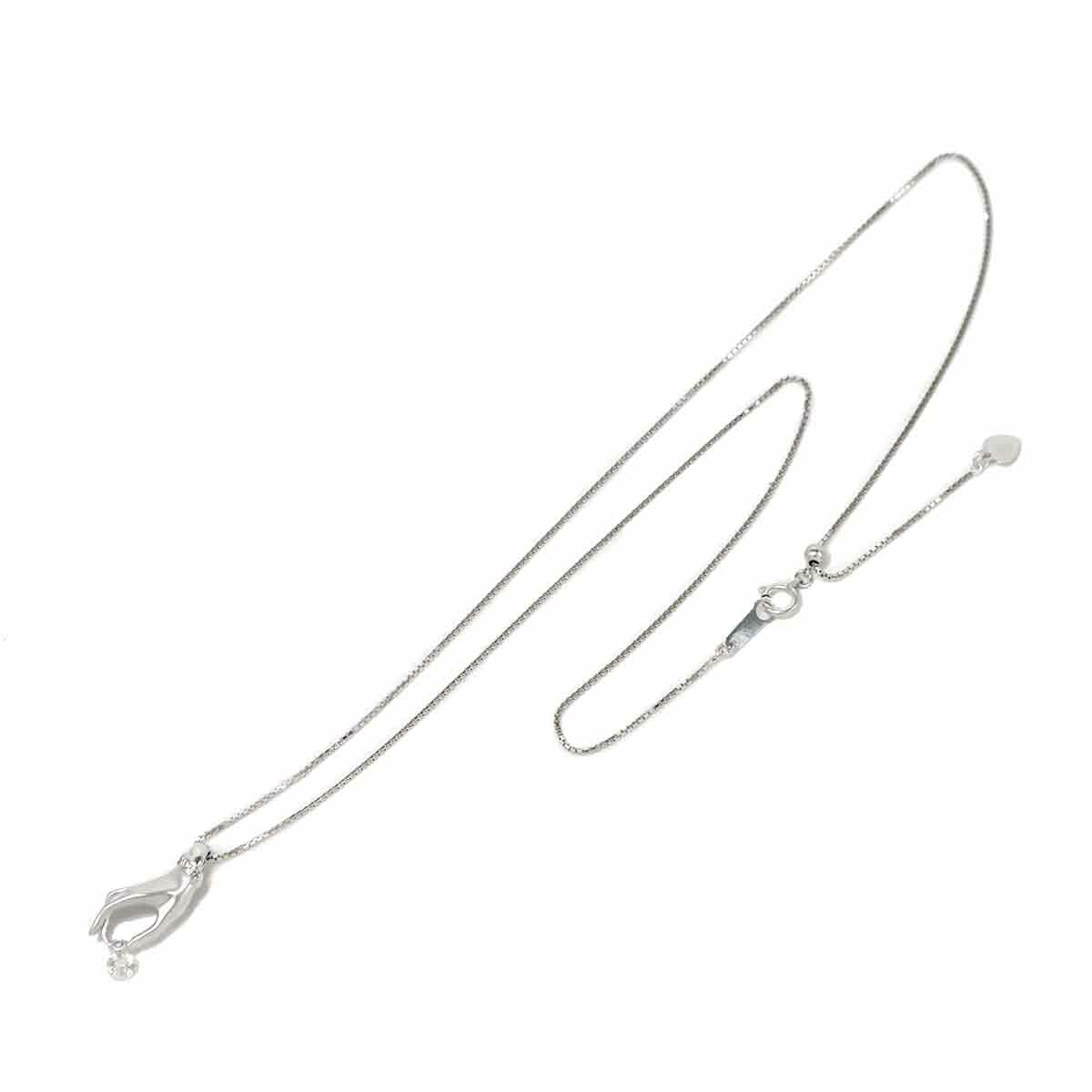 ダイヤ ネックレス 45cm Diamond Necklace K18 ホワイトゴールド WG ...