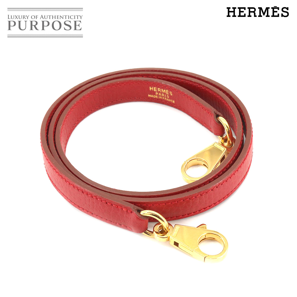 【新品負けず劣らず】 エルメス HERMES ケリー ボリード 肩肉 同盟罷工一回り アルデンヌ 赤いこと ゴールド 金具 Shoulder strap 【中古】