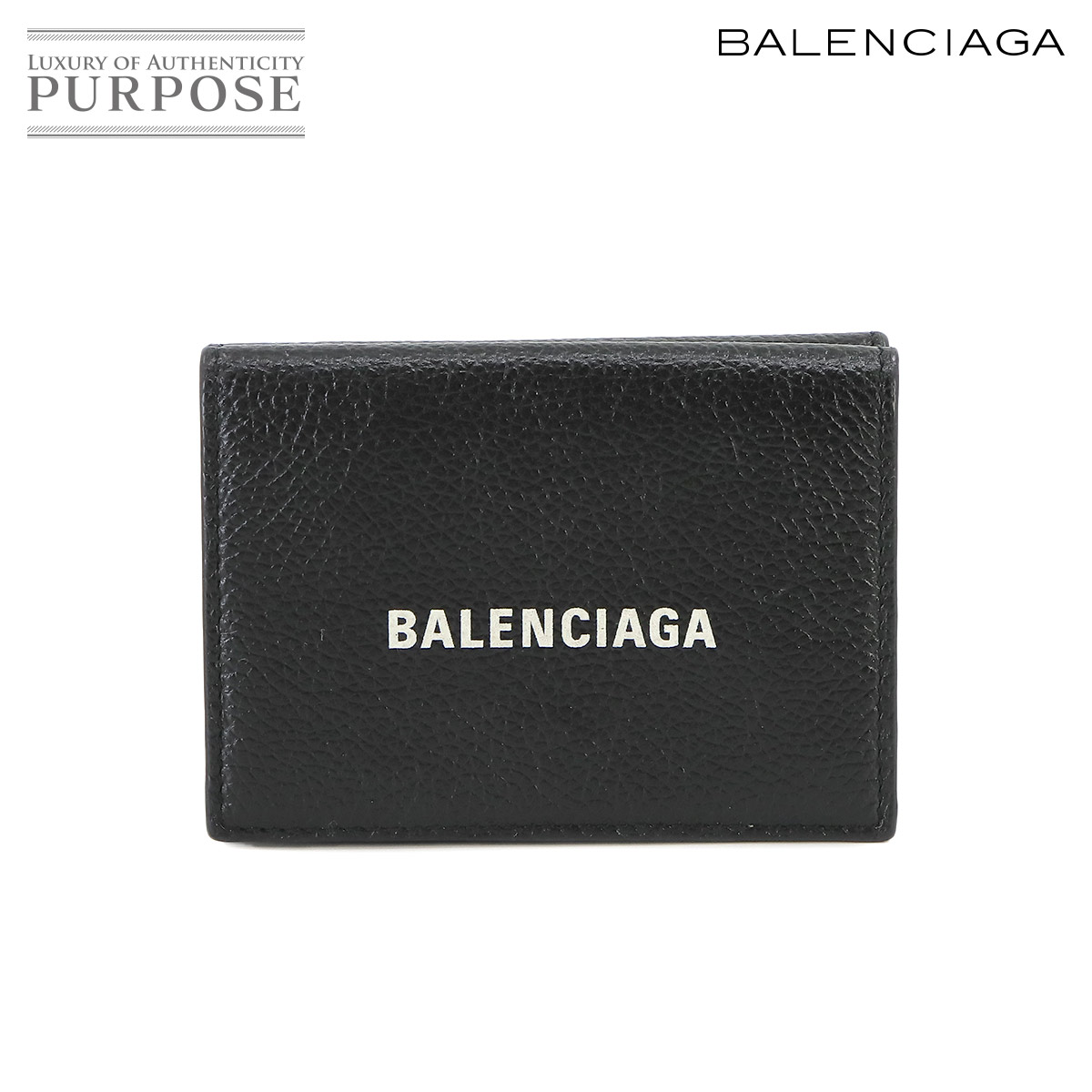 Balenciaga レザー キャッシュ ミニ ウォレット 三つ折り財布 593813 ゴールド (198955