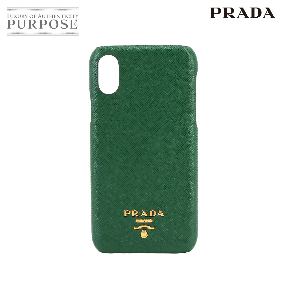 プラダ PRADA サフィアーノ iPhoneX XS 携帯ケース 三角ロゴ 赤 