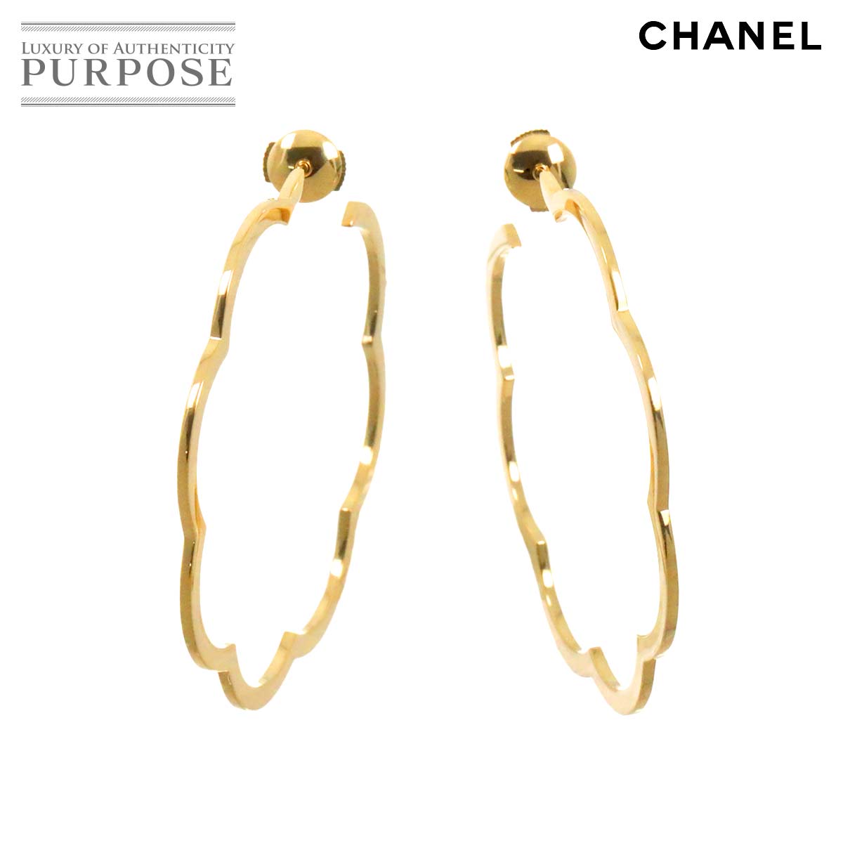 楽天市場】CHANEL シャネル カメリア ダイヤモンド ピアス 750WG