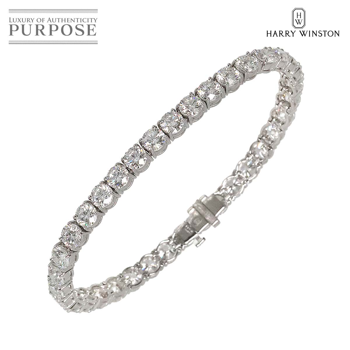 関税/送料込み【BELLGIO】5mmラウンドカットテニスブレスレット ハリーウィンストン Harry Winston ラウンドカット テニス