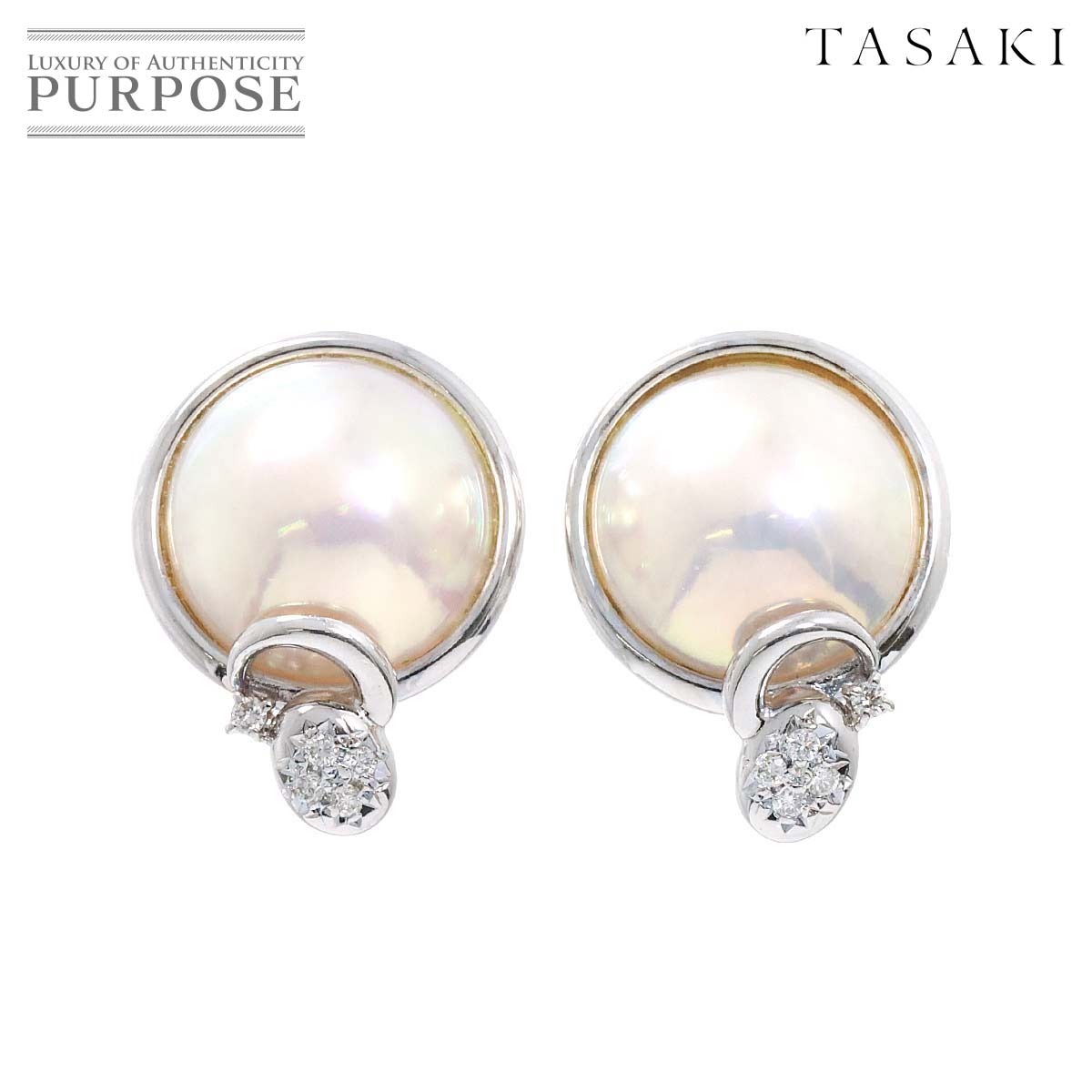★本日のみ値下げ★TASAKI タサキ 真珠 パール ダイヤモンド ピアス TASAKI - TASAKI タサキ ピアス パール 真珠 6.8mm ダイヤ