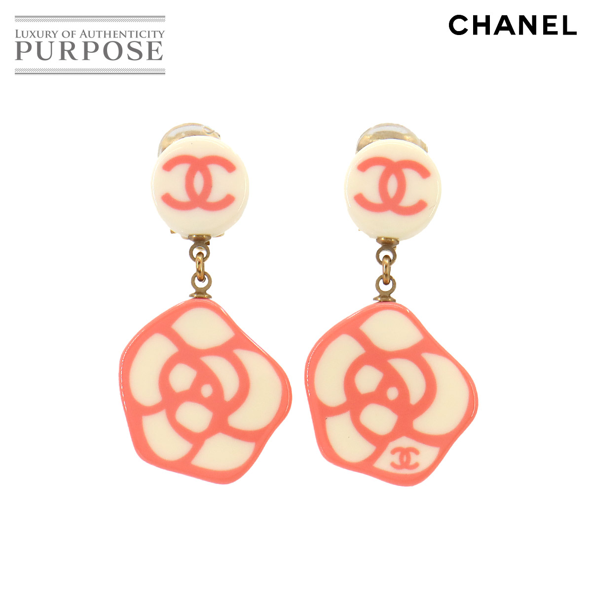 ラグジュアリーな存在感♪【CHANEL】クリップ オン イヤリング イヤリング - メタル & レジン、シルバー、トランスペアレント